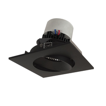 Nora NPR-4SCCDXBB - 4" Pearl LED Square Adjustable Cone Retrofit, 800lm / 12W, Comfort Dim, Black Reflector / Black