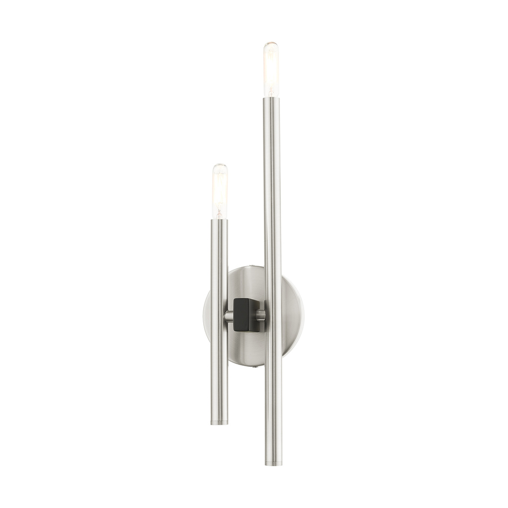 2 Lt Brushed Nickel  ADA Double Sconce