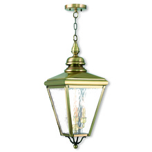 Livex Lighting 2035-01 - 3 Light AB Outdoor Chain-Hang Lantern