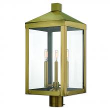 Livex Lighting 20586-01 - 3 Lt AB Outdoor Post Top Lantern
