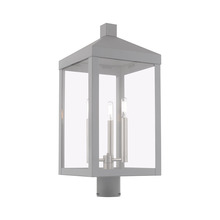 Livex Lighting 20586-80 - 3 Lt Nordic Gray Outdoor Post Top Lantern
