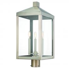 Livex Lighting 20586-91 - 3 Lt BN Outdoor Post Top Lantern