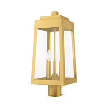 Livex Lighting 20856-12 - 3 Lt Satin Brass Outdoor Post Top Lantern