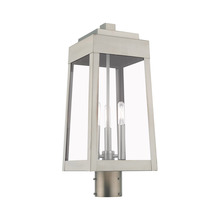 Livex Lighting 20856-91 - 3 Lt Brushed Nickel Outdoor Post Top Lantern