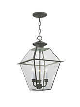 Livex Lighting 2385-61 - 3 Light Charcoal Outdoor Chain Lantern