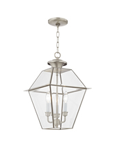 Livex Lighting 2385-91 - 3 Light BN Outdoor Chain-Hang Lantern