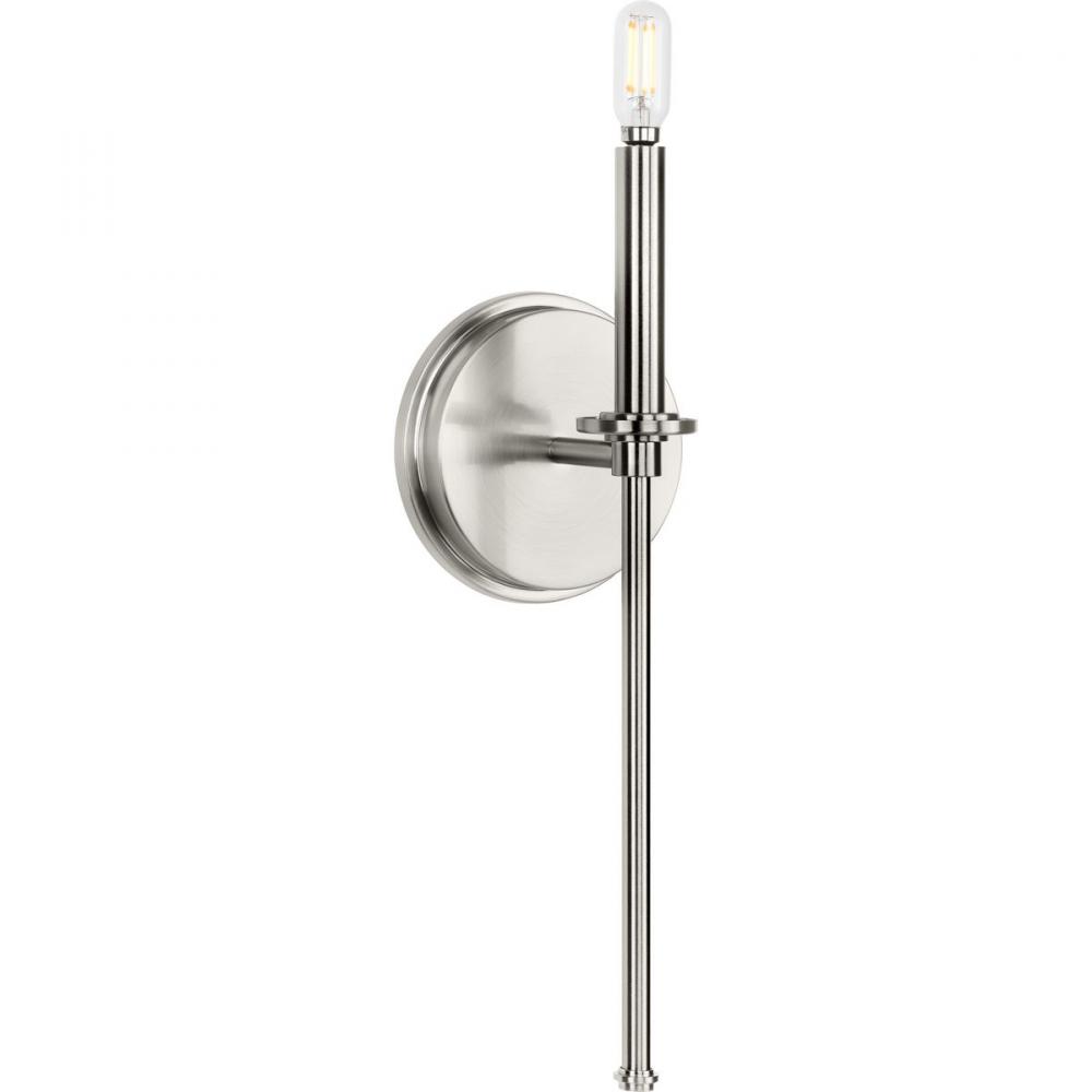 Elara Collection One-Light New Traditional Brushed Nickel Wall Light