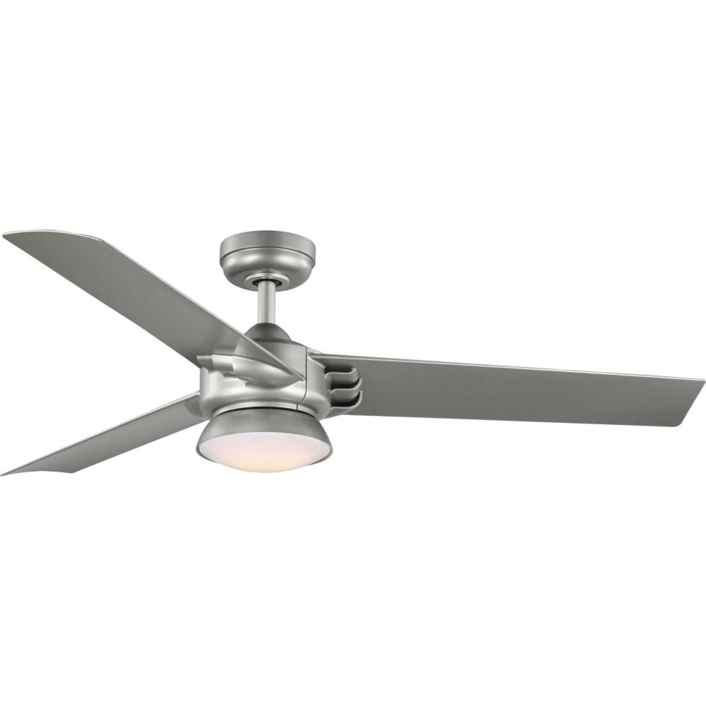 Edwidge Collection 3-Blade Painted Nickel 52-Inch DC Motor LED Contemporary Ceiling Fan