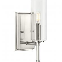 Progress P300356-009 - Elara Collection One-Light New Traditional Brushed Nickel Clear Glass Bath Vanity Light
