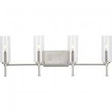 Progress P300359-009 - Elara Collection Four-Light New Traditional Brushed Nickel Clear Glass Bath Vanity Light