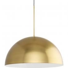 Progress P500380-191 - Perimeter Collection One-Light Brushed Gold Mid-Century Modern Pendant with metal Shade