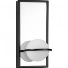 Progress P710105-031-30 - Pearl LED Collection  Mid-Century Modern Matte Black Etched Opal Glass Wall Bracket