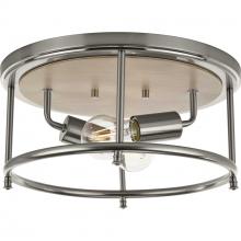Progress P350151-009 - Durrell Collection Two-Light Brushed Nickel 13" Flush Mount