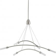 Progress P400263-009-30 - Kylo LED Collection Six-Light Brushed Nickel and Frosted Acrylic Modern Style Chandelier Light