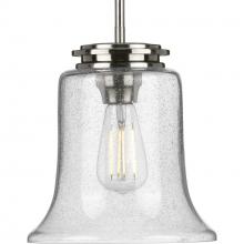 Progress P500238-009 - Winslett Collection One-Light Brushed Nickel Clear Seeded Glass Coastal Pendant Light