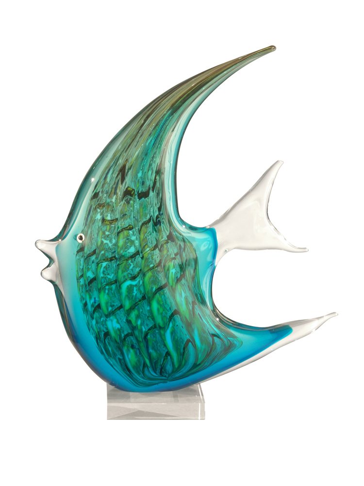 Aqua Fish Handcrafted Art Glass Figurine