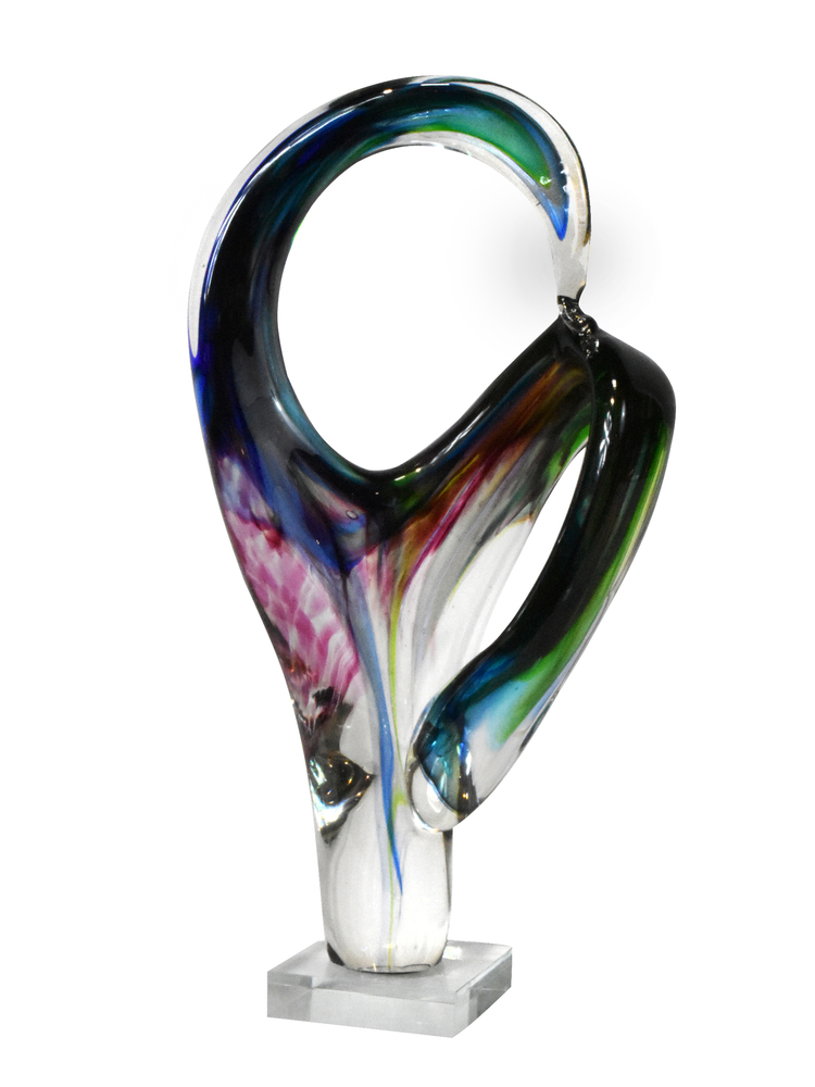 Contorted Handcrafted Art Glass Sculpture