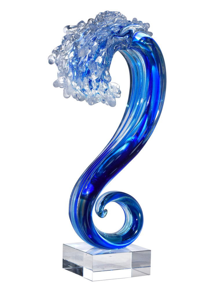 Pacific Wave Handcrafted Art Glass Sculpture