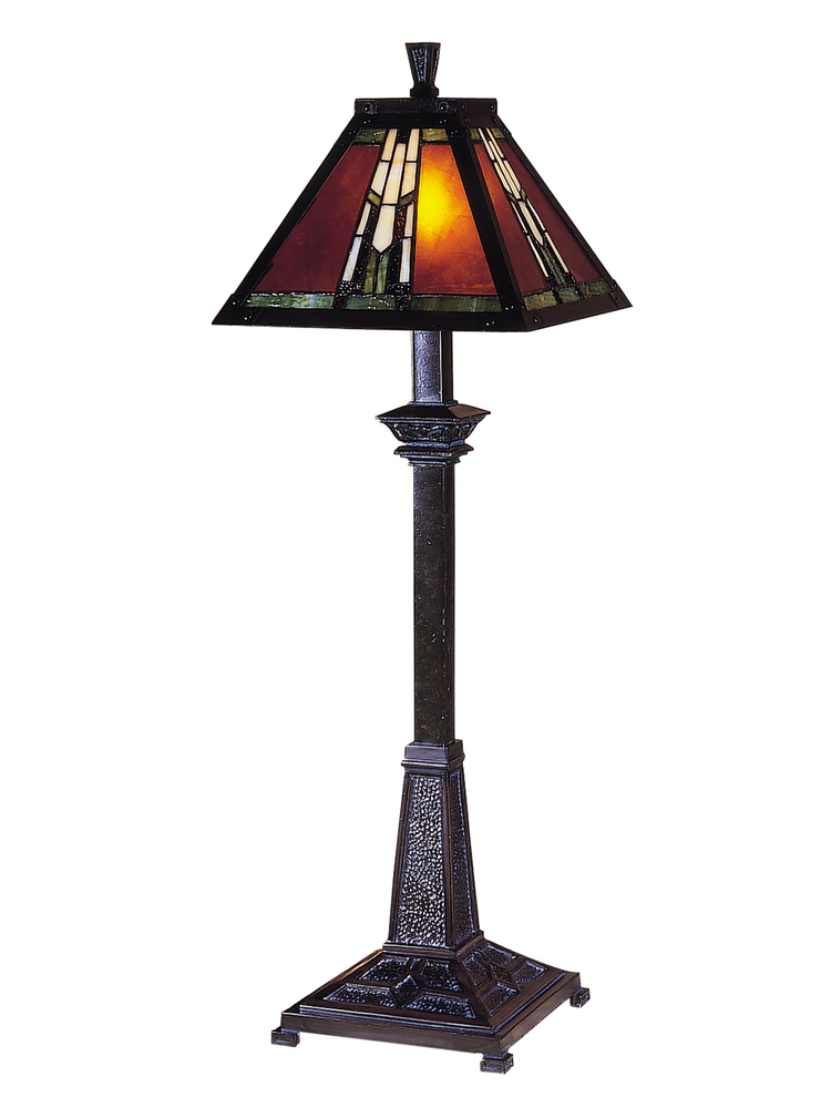 Amber Monarch Tiffany Buffet Table Lamp