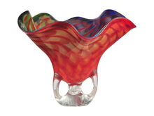 Dale Tiffany AV12392 - Cinnabar Wave Hand Blown Art Glass Vase