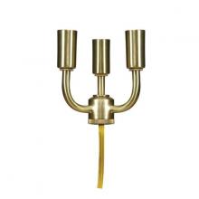 Satco Products Inc. 80/1797 - 3 Light Candelabra Cluster 1/8 x 1/8 w/ 8 Ft. SPT-2 Gold Wire