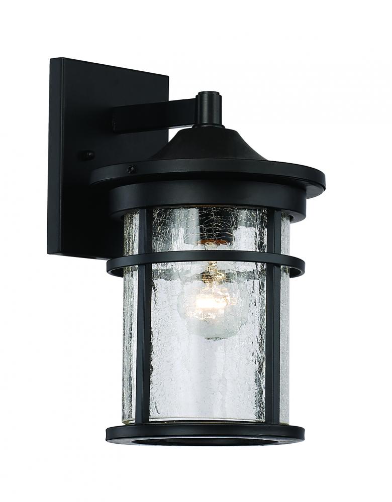 Avalon Crackled Glass, Armed Outdoor Wall Lantern Light