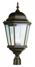 Trans Globe 51001 BC - Classical Collection, Traditional Metal and Beveled Glass, Post Mount 3-Light Lantern Head