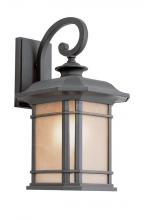 Trans Globe 5821 BK - San Miguel Collection, Craftsman Style, Armed Wall Lantern with Tea Stain Glass Windows