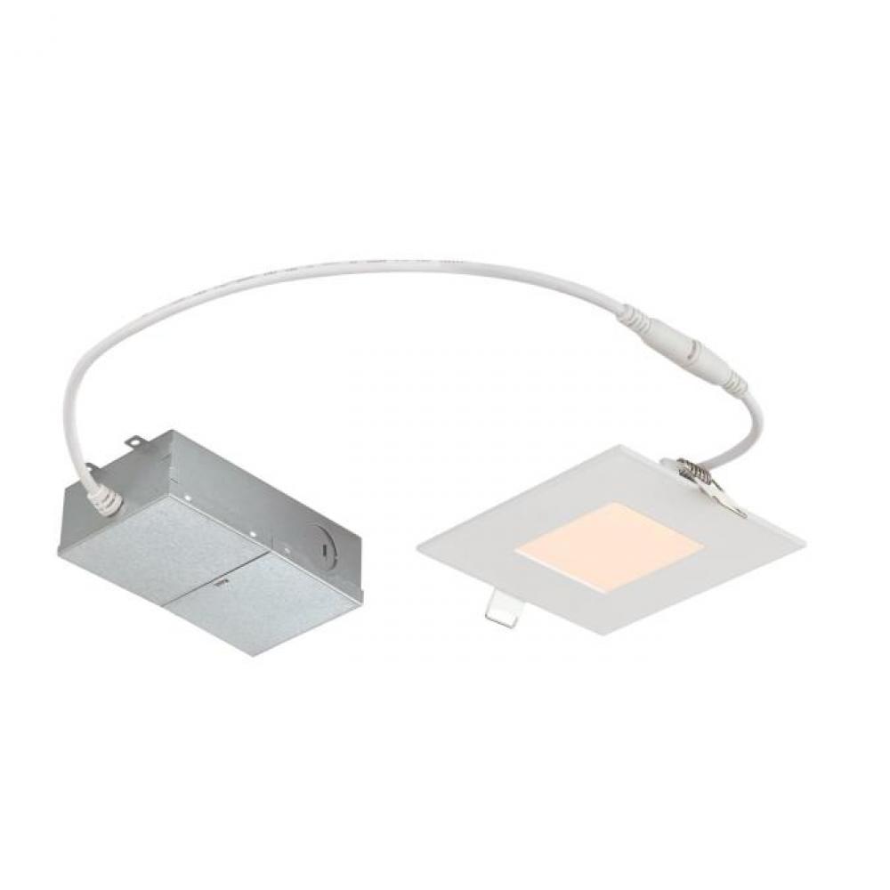 10W Slim Square Recessed LED Downlight 4" Dimmable 2700K, 120 Volt, Box