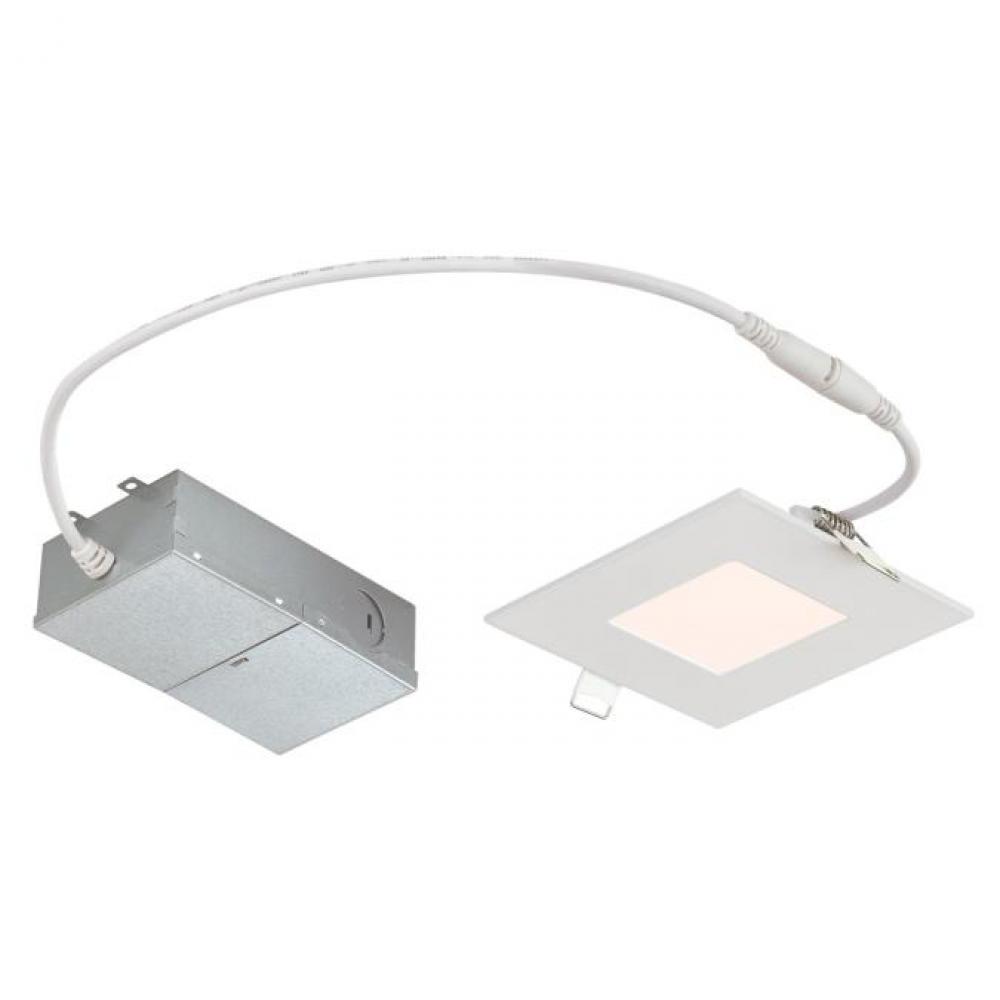 10W Slim Square Recessed LED Downlight 4" Dimmable 4000K, 120 Volt, Box