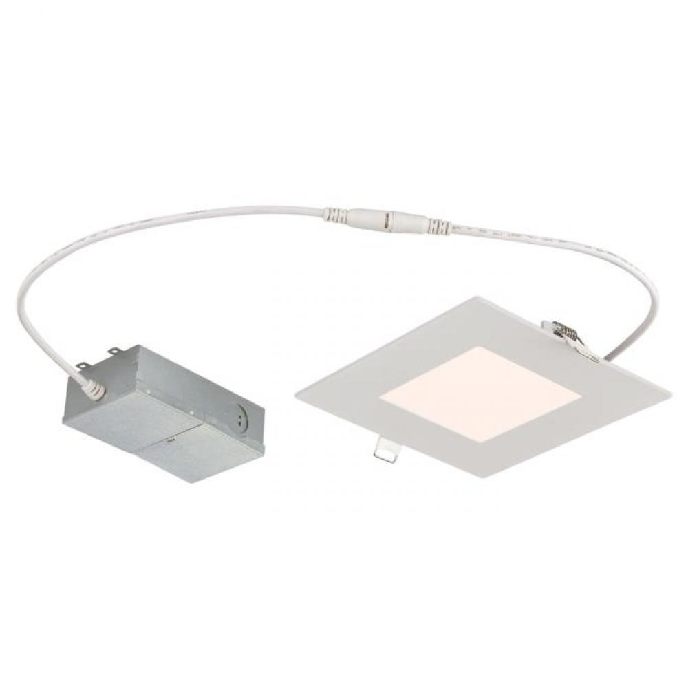 12W Slim Square Recessed LED Downlight 6" Dimmable 4000K, 120 Volt, Box