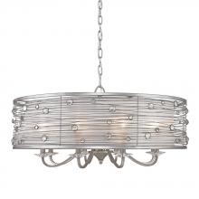 Golden 1993-8 PS - Joia 8 Light Chandelier in Peruvian Silver with Sterling Mist Shade