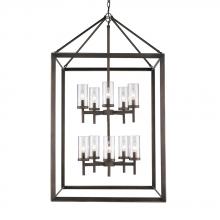 Golden 2073-10P GMT-CLR - Smyth 10 Light Pendant in Gunmetal Bronze with Clear Glass