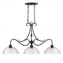Golden 8001-LP BLK-SD - Parrish Linear Pendant in Matte Black with Seeded Glass