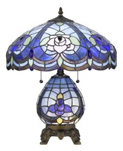 CAL Lighting BO-2799TB - 60W X 2 Tiffany Table Lamp With 7W Night Light