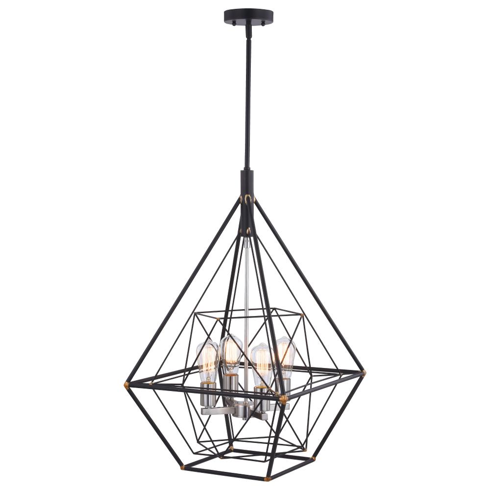 Bartlett 24 in. W 4 Light Pendant Oil Rubbed Bronze with Satin Nickel