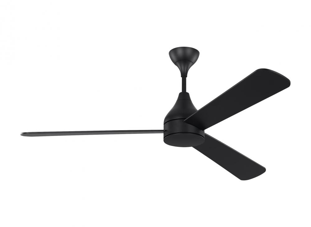 Streaming Smart 60" Dimmable Indoor/Outdoor Integrated LED Black Ceiling Fan