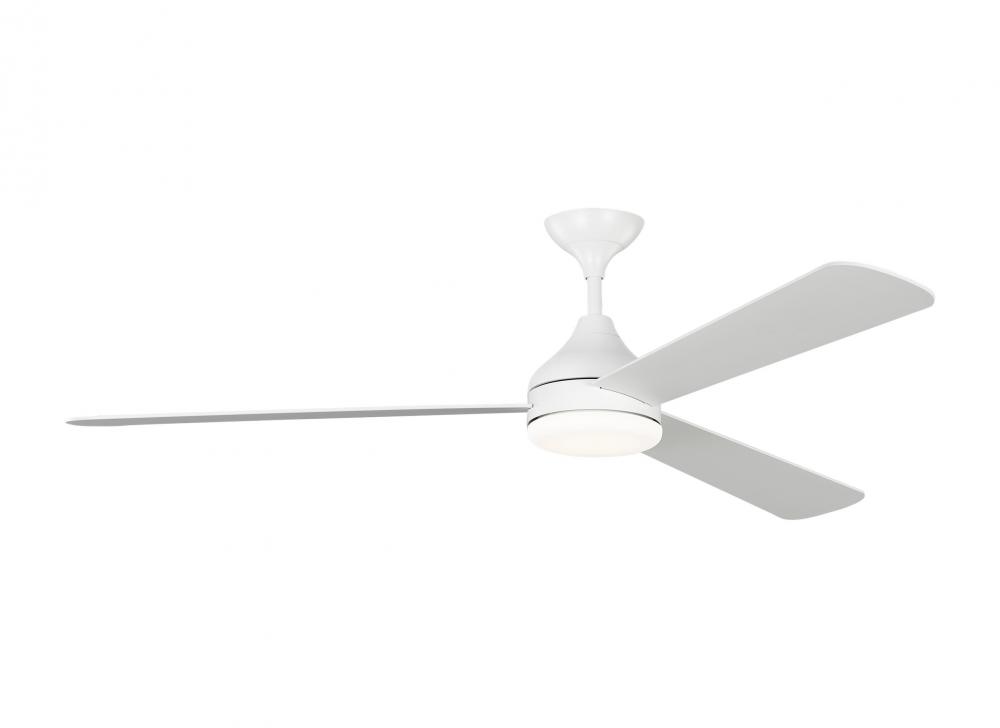 Streaming Smart 60" Dimmable Indoor/Outdoor Integrated LED White Ceiling Fan