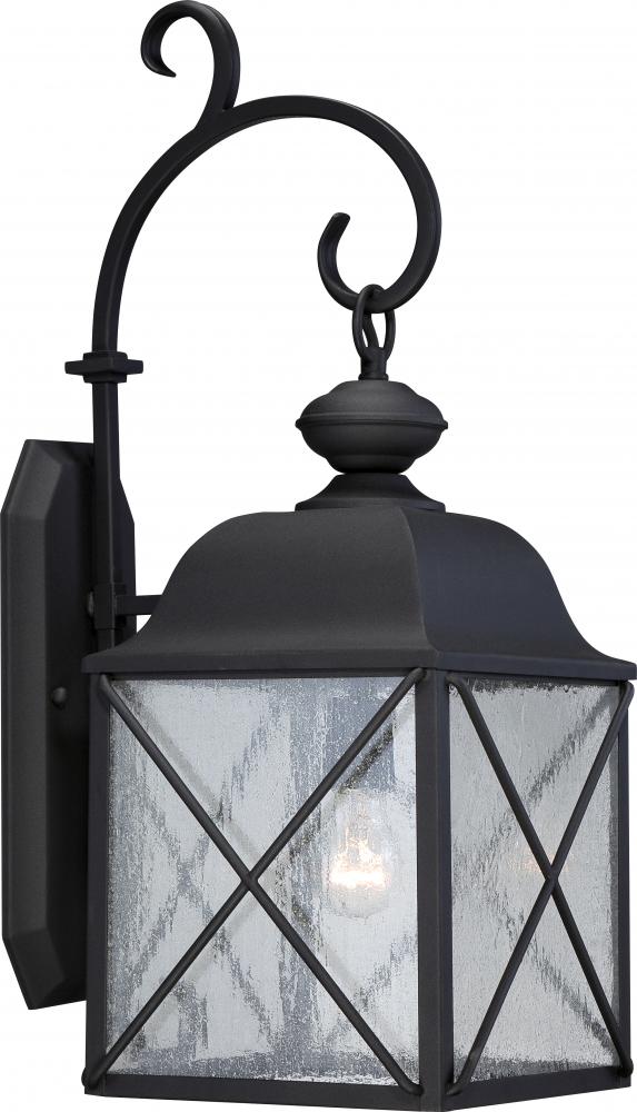Wingate - 1 Light - 8" Wall Lantern with Clear Seed Glass - Textured Black Finish