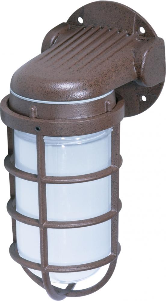 1 Light - 10" Vapor Proof - Wall Mount with Frosted Glass - Old Bronze Finish