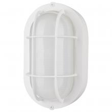 Nuvo 62/1388 - LED Small Oval Bulk Head Fixture; White Finish with White Glass