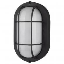 Nuvo 62/1389 - LED Small Oval Bulk Head Fixture; Black Finish with White Glass