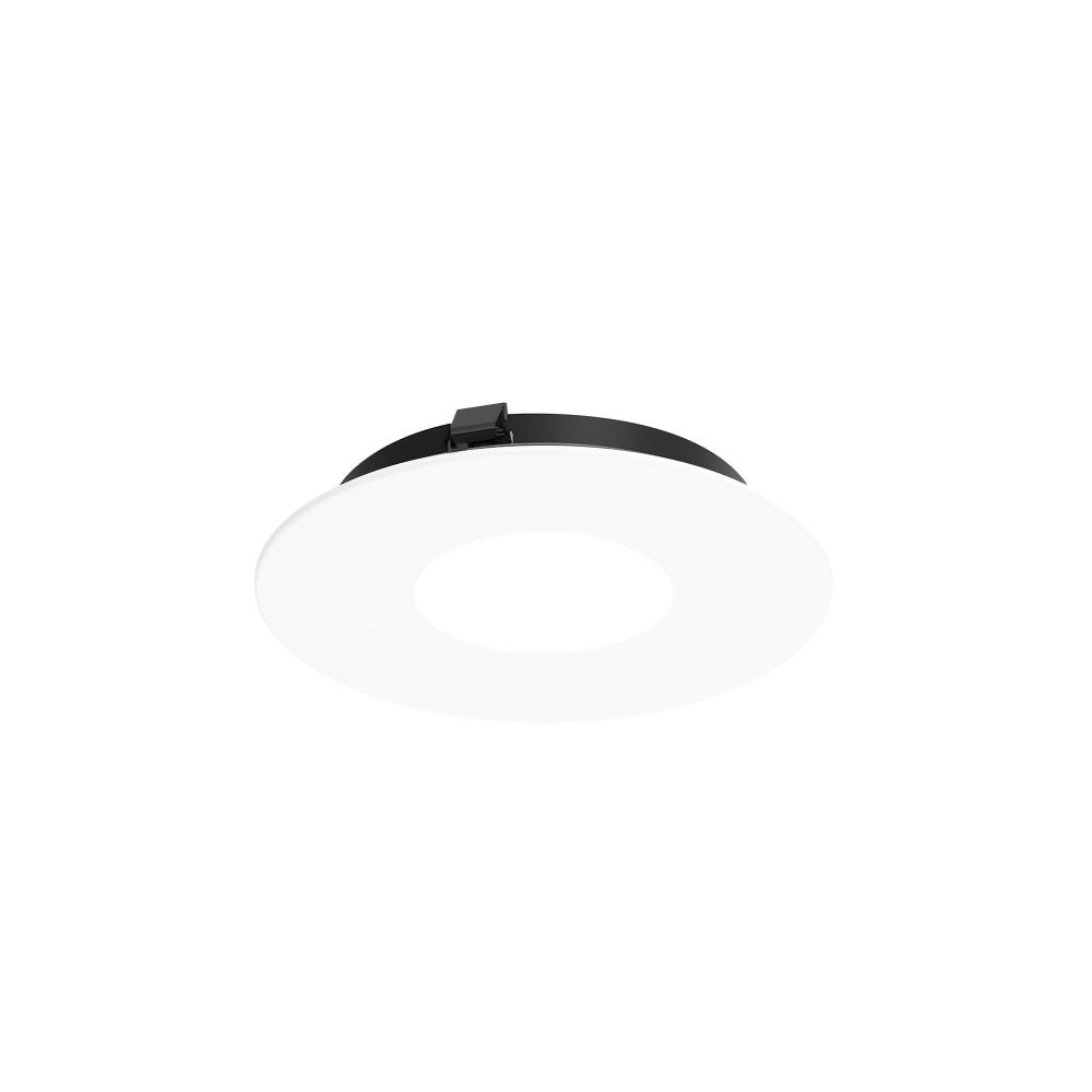 3" Apollo Round Flanged Pinhole Trim with Clear Lens, Matte Powder White Finish