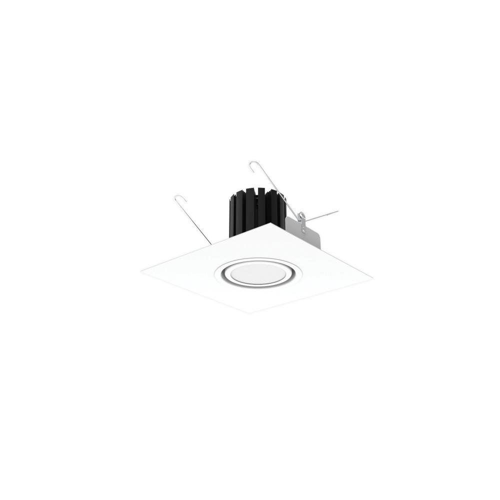 One-Head Flanged LED Multiple Lighting Trim, 2500lm per Head w/ Flood Optic, 4000K, Flat White Face