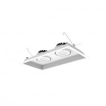 Nora NMRT3-2RL430FWW - Two-Head Flanged LED Multiple Lighting Trim, 3000lm per Head w/ Flood Optic, 3000K, Regressed White