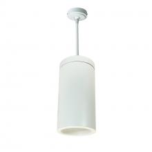 Nora NYLS3-6P1L235FP01WWW - 6" Sapphire III Pendant Mount White Cylinder, Matte Powder White Reflector/Matte Powder White