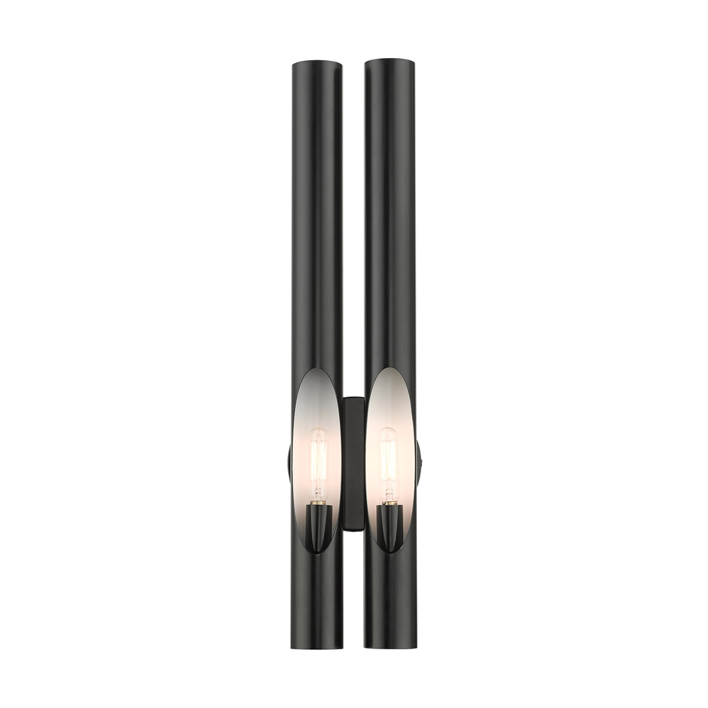 2 Lt Shiny Black ADA Double Sconce