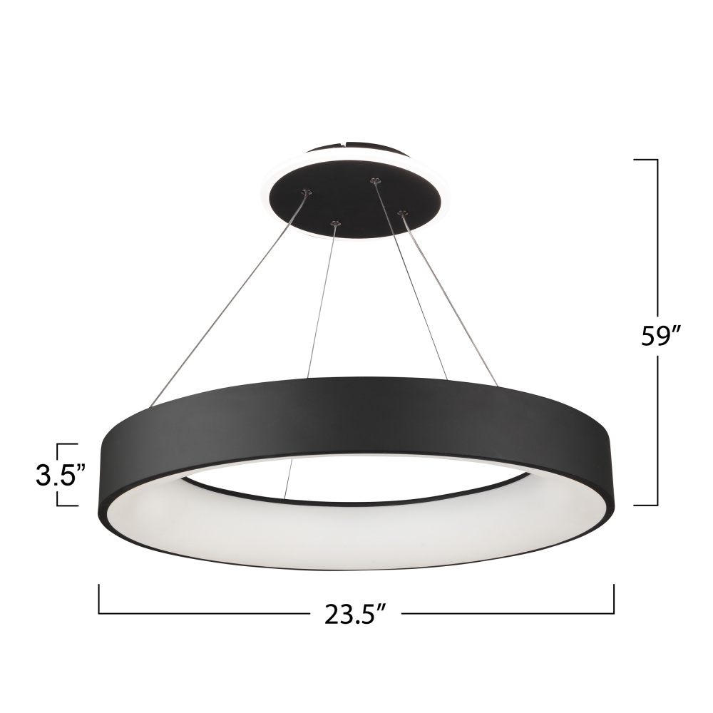 Lazio Collection Integrated LED Chandelier, Black