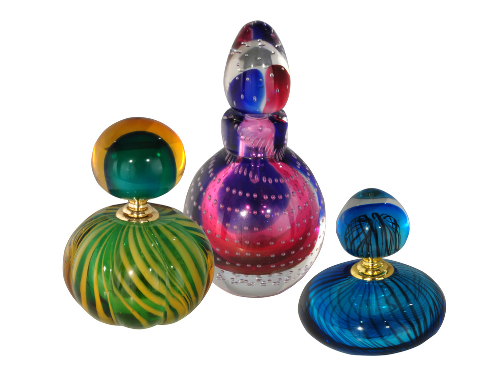 3-Piece Apollo Hand Blown Art Glass Perfume Bottle