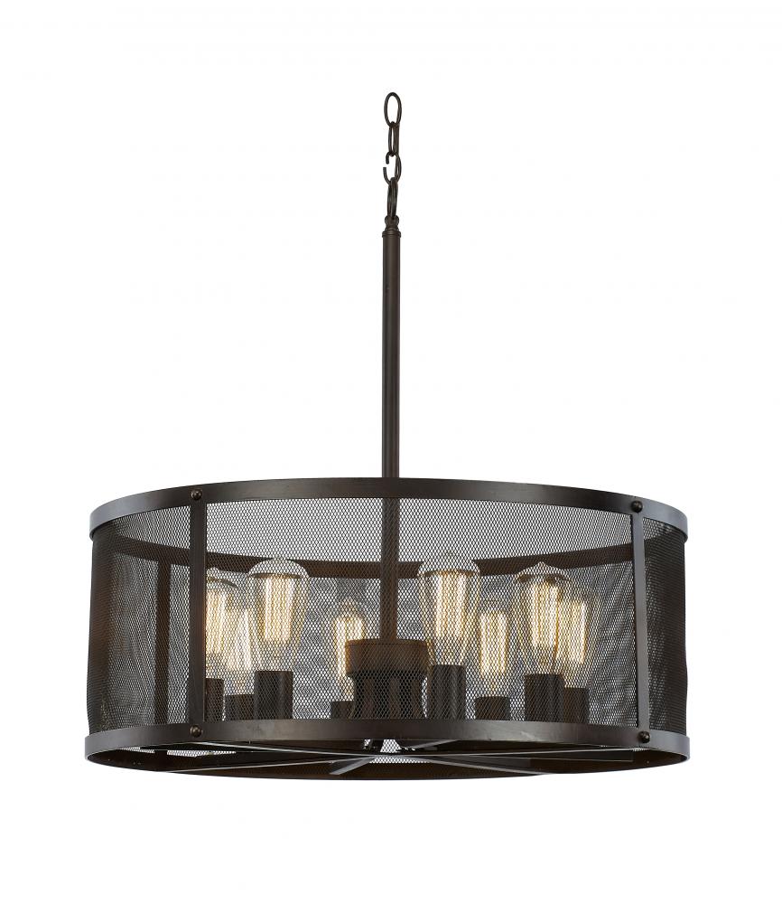 8LT PENDANT-DRUM MESH-EDISON (
